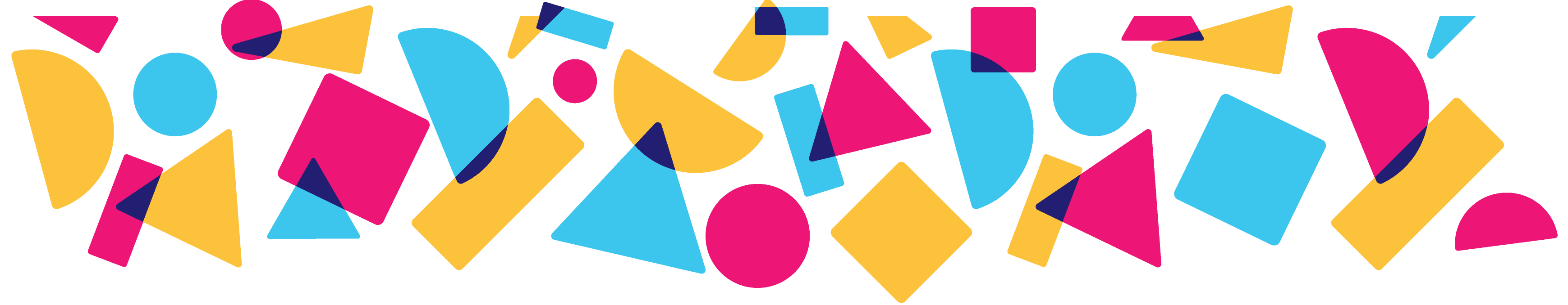 Shapes that fill the bottom of the footer.